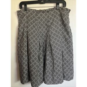 Banana Republic 100% Silk Women Size 10 Geometric Mini Plated Size Zip Skirt
